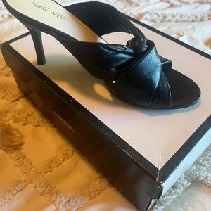 Nine West Black Knotted Heeled Sandals